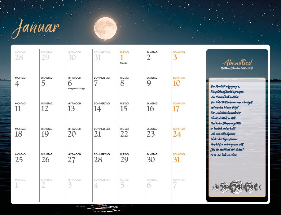 Weitere Ansicht: Mein lyrischer Mondkalender 2027 Eintragkalender