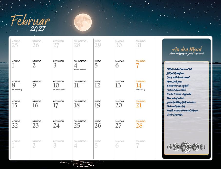 Weitere Ansicht: Mein lyrischer Mondkalender 2027 Eintragkalender