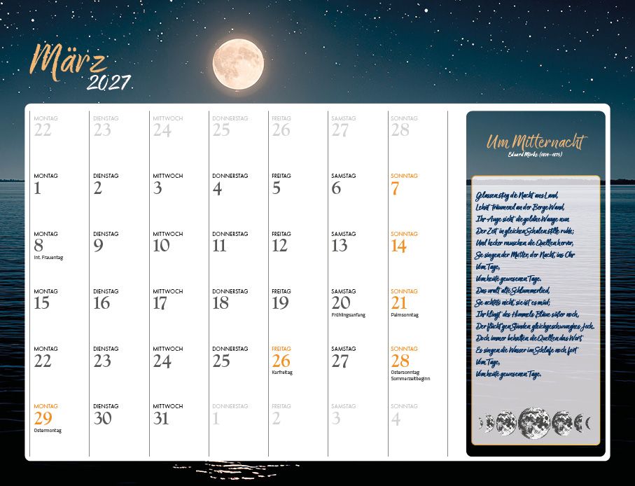 Weitere Ansicht: Mein lyrischer Mondkalender 2027 Eintragkalender