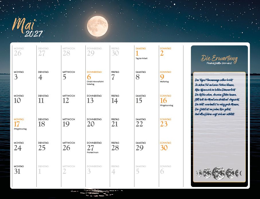 Weitere Ansicht: Mein lyrischer Mondkalender 2027 Eintragkalender
