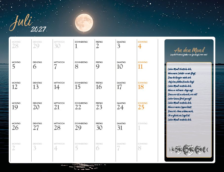 Weitere Ansicht: Mein lyrischer Mondkalender 2027 Eintragkalender