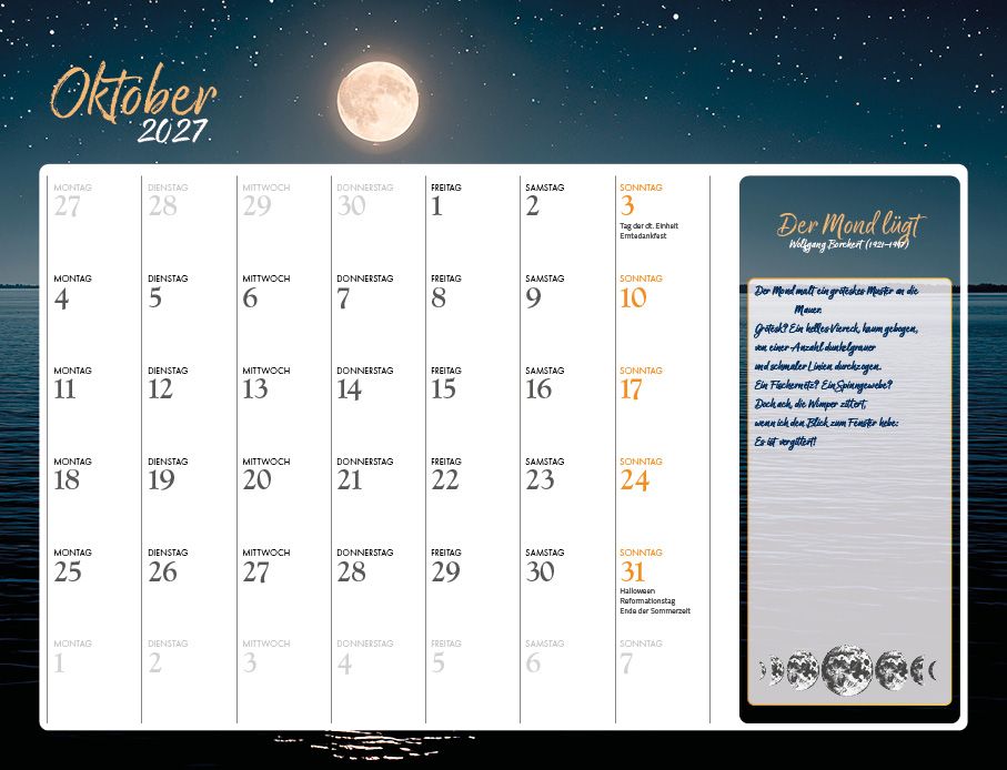 Weitere Ansicht: Mein lyrischer Mondkalender 2027 Eintragkalender