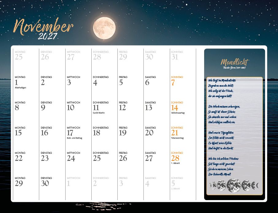 Weitere Ansicht: Mein lyrischer Mondkalender 2027 Eintragkalender