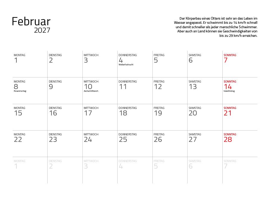Weitere Ansicht: Otter Kalender 2027 Wandkalender Eintragkalender