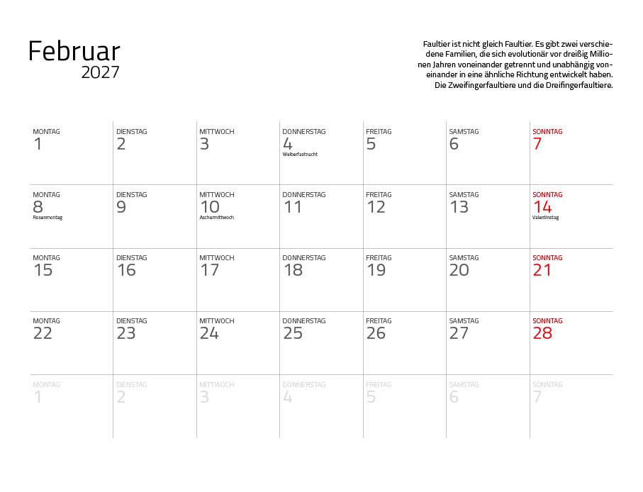 Weitere Ansicht: Faultiere Kalender 2027 Eintragkalender