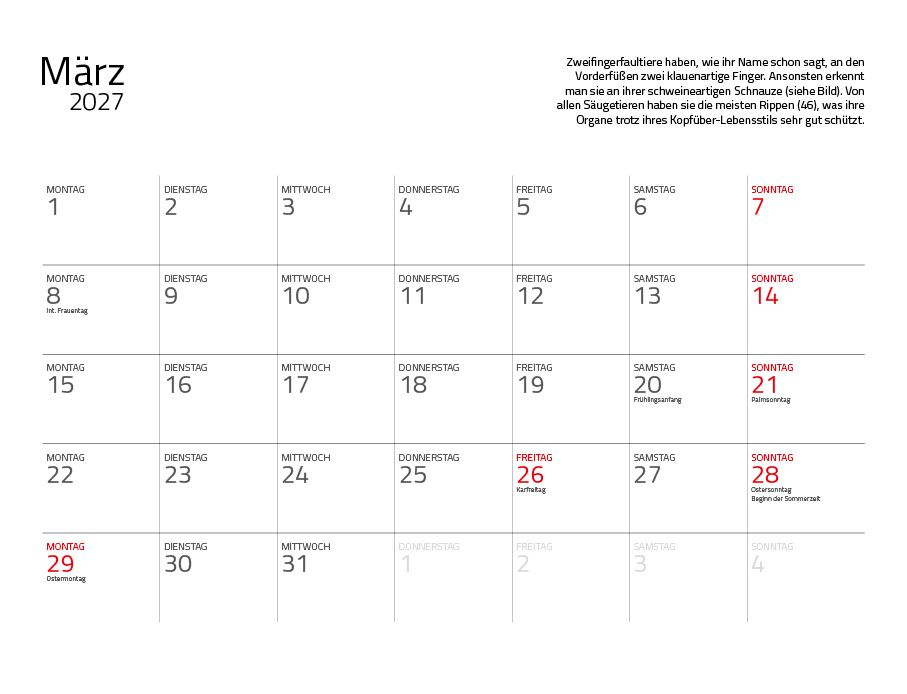 Weitere Ansicht: Faultiere Kalender 2027 Eintragkalender