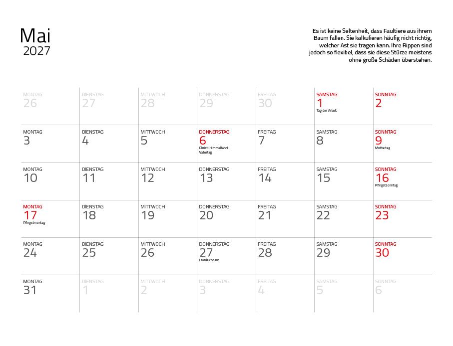 Weitere Ansicht: Faultiere Kalender 2027 Eintragkalender