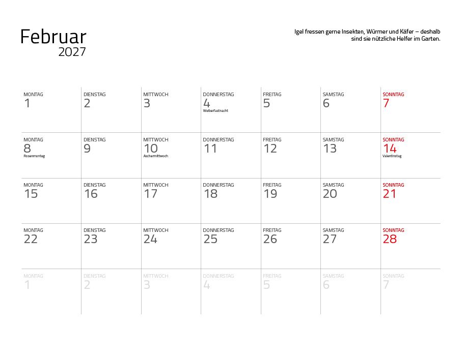 Weitere Ansicht: Igel 2027 Eintragkalender