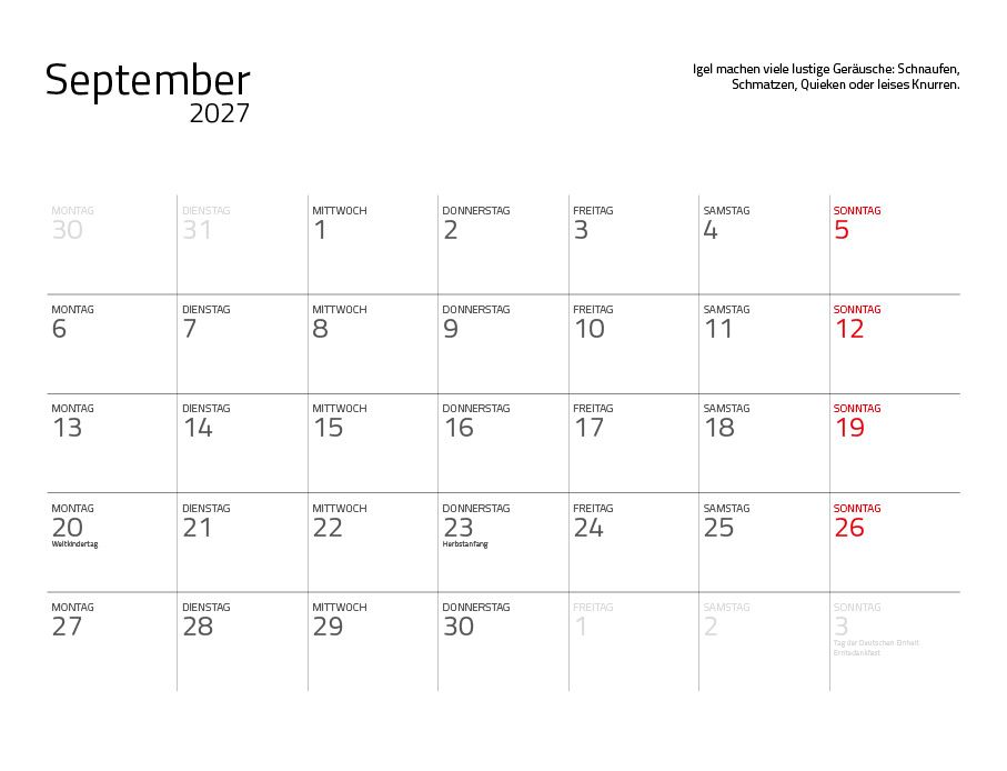Weitere Ansicht: Igel 2027 Eintragkalender