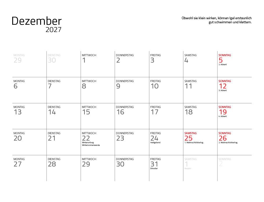 Weitere Ansicht: Igel 2027 Eintragkalender