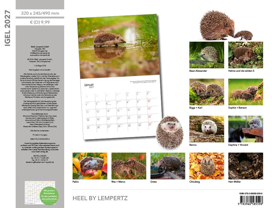 Weitere Ansicht: Igel 2027 Eintragkalender