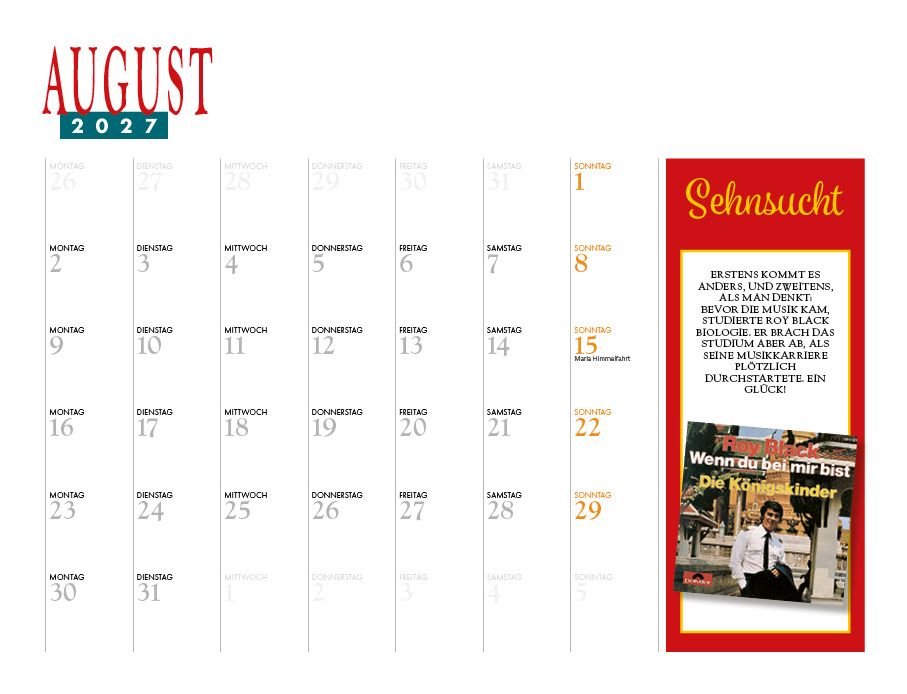 Weitere Ansicht: Roy Black Kalender 2027