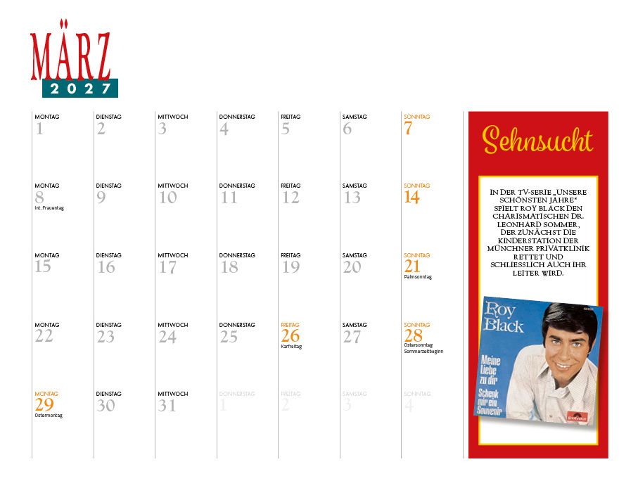 Weitere Ansicht: Roy Black Kalender 2027