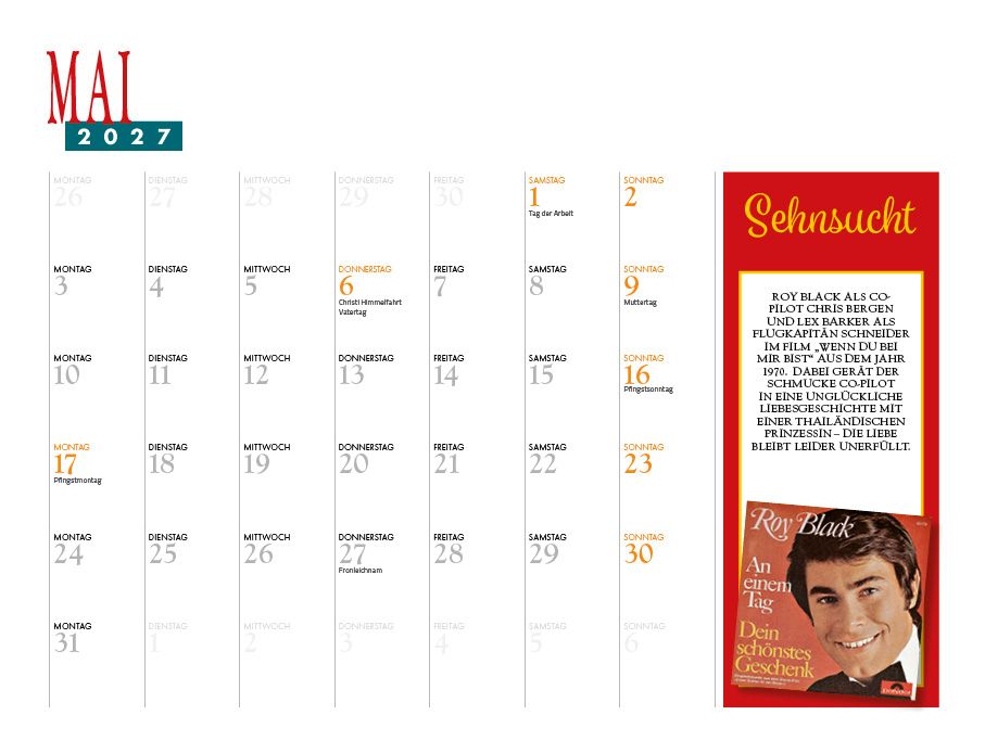Weitere Ansicht: Roy Black Kalender 2027