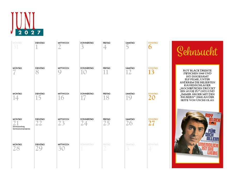 Weitere Ansicht: Roy Black Kalender 2027