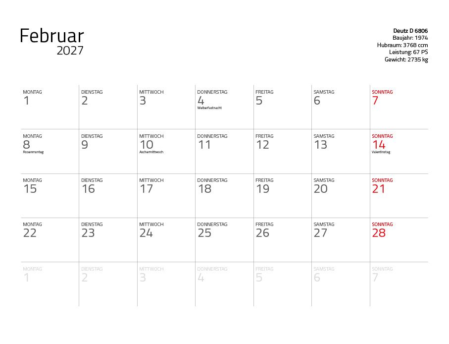 Weitere Ansicht: Traktor Klassiker 2027 - Eintragkalender