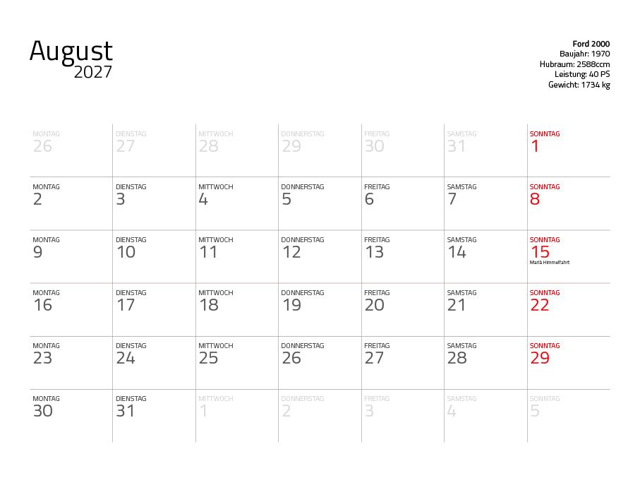 Weitere Ansicht: Traktor Klassiker 2027 - Eintragkalender