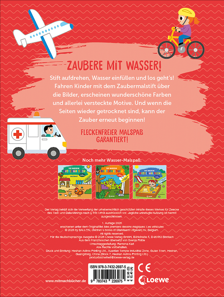 Weitere Ansicht: Das magische Wassermalbuch - Fahrzeuge