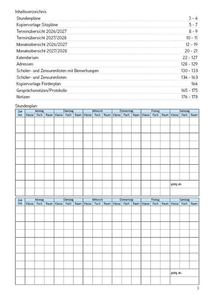 Weitere Ansicht: Lehrerkalender - Planer für Lehrerinnen und Lehrer 2026/27