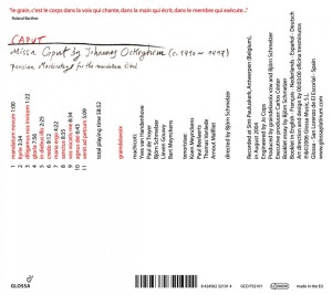 Weitere Ansicht: Ockeghem/Missa Caput | Graindelavoix/Schmelzer