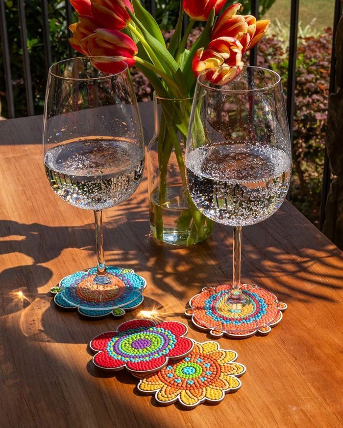 Weitere Ansicht: DIAMOND DOTZ - Diamond Painting Untersetzer Hippie
