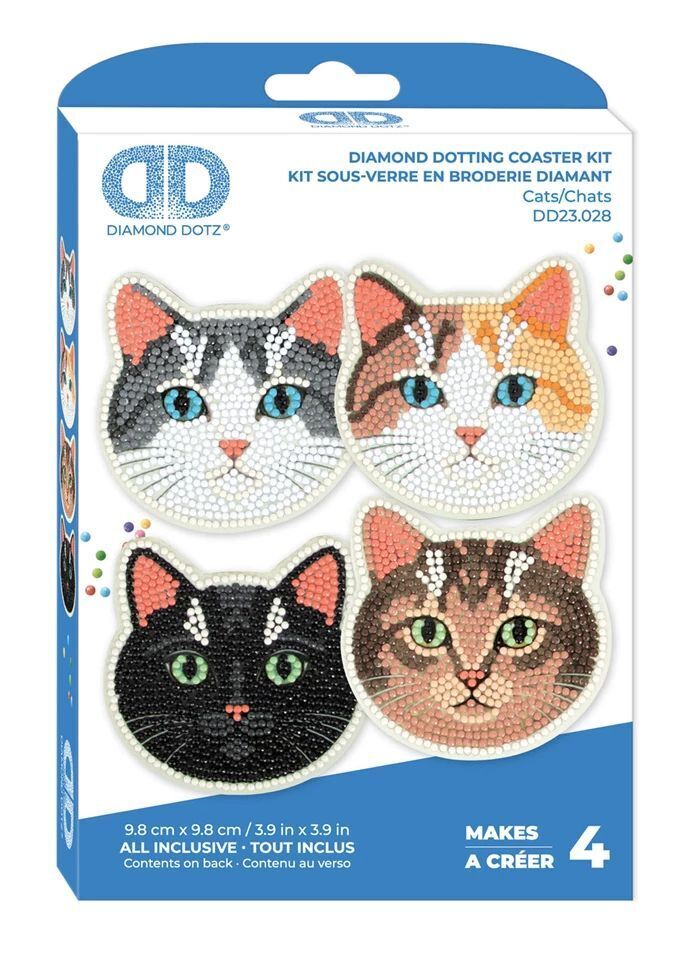Weitere Ansicht: DIAMOND DOTZ - Diamond Painting Untersetzer Katzen