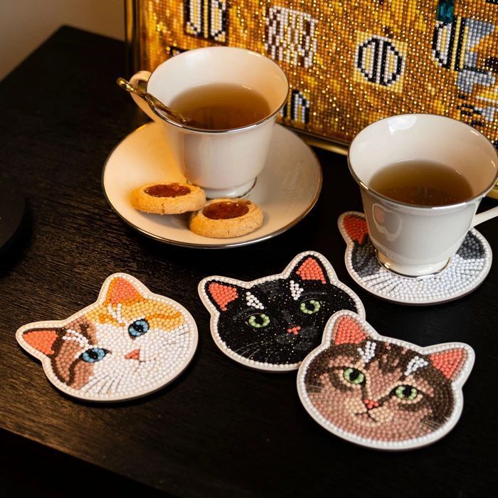 Weitere Ansicht: DIAMOND DOTZ - Diamond Painting Untersetzer Katzen