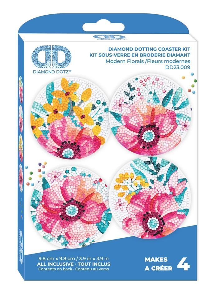 Weitere Ansicht: DIAMOND DOTZ - Diamond Painting Untersetzer Blumen