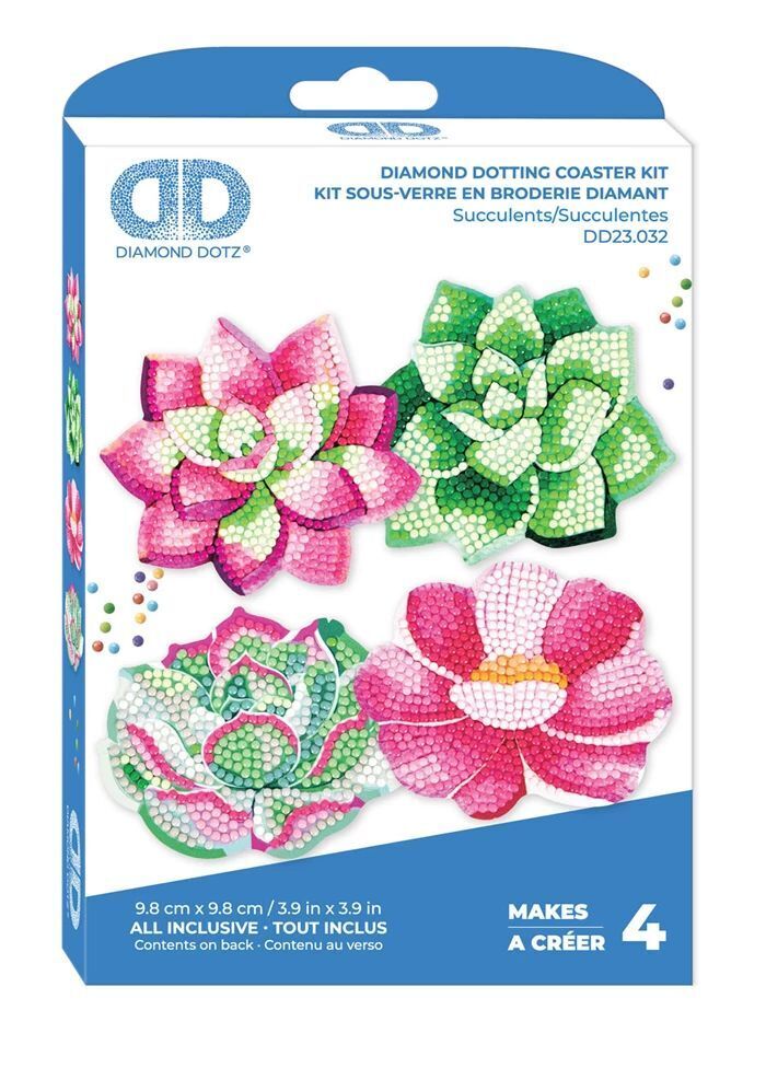 Weitere Ansicht: DIAMOND DOTZ - Diamond Painting Untersetzer Sukkulenten