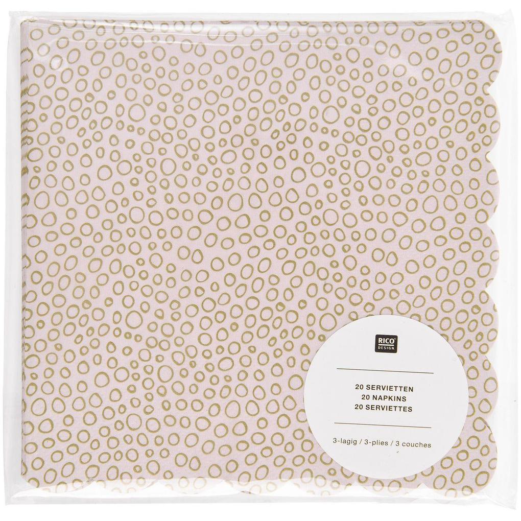 Weitere Ansicht: Servietten Bubbles, Mauve/Gold, FSC MIX