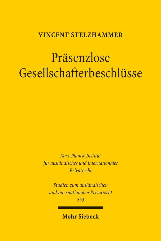 Produktbild: Präsenzlose Gesellschafterbeschlüsse | Vincent Stelzhammer