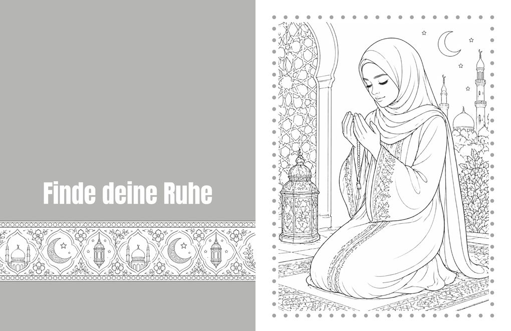 Weitere Ansicht: Elegante Hijab Frauen - Malbuch für Erwachsene mit stilvollen Portraits | Nanja Holland