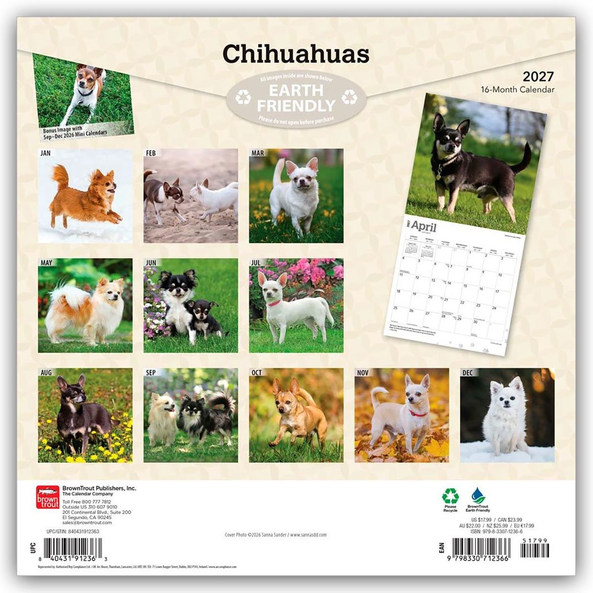 Weitere Ansicht: Chihuahuas 2027 - 16-Monatskalender | Browntrout Publishers