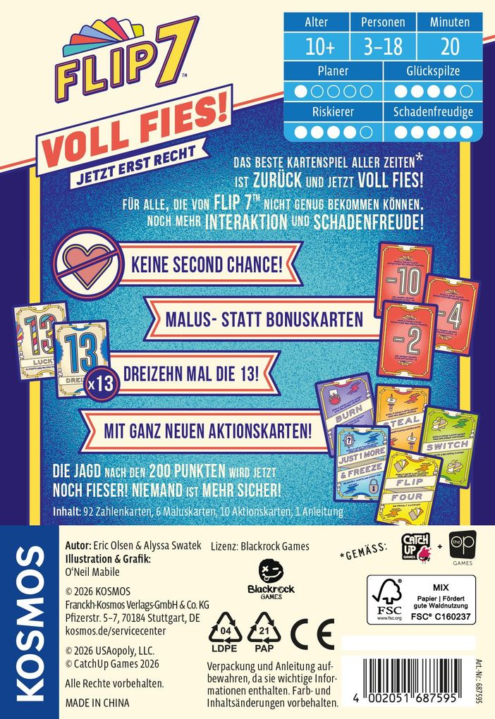 Weitere Ansicht: Flip 7 Voll Fies! | Eric Olsen