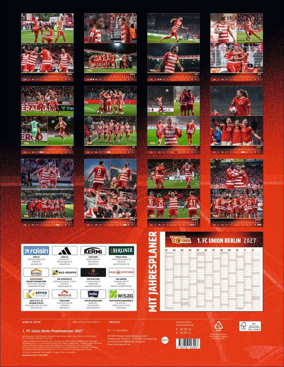 Weitere Ansicht: 1. FC Union Berlin Posterkalender 2027