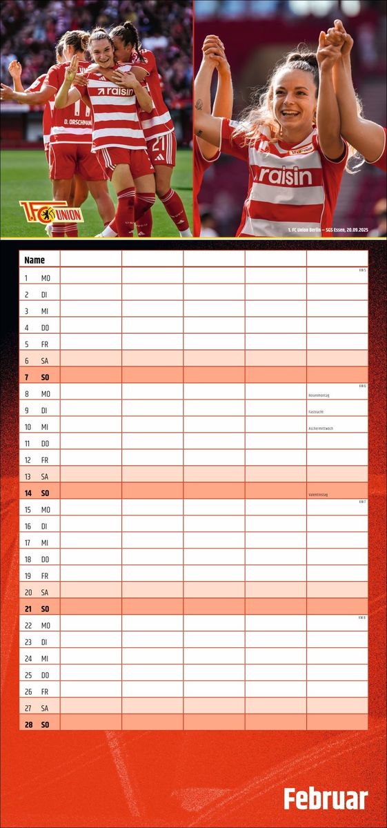 Weitere Ansicht: 1. FC Union Berlin Familienplaner 2027
