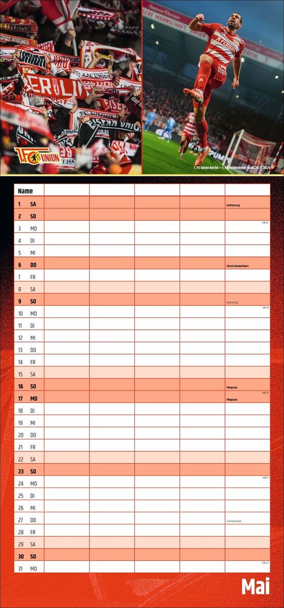 Weitere Ansicht: 1. FC Union Berlin Familienplaner 2027