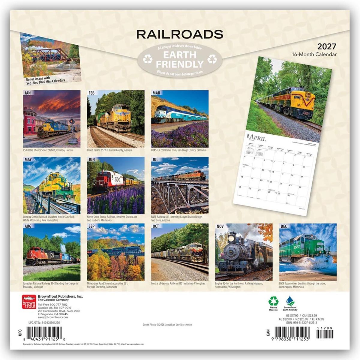Weitere Ansicht: Railroads - Eisenbahnen 2027 - 16-Monatskalender | Browntrout Publishers