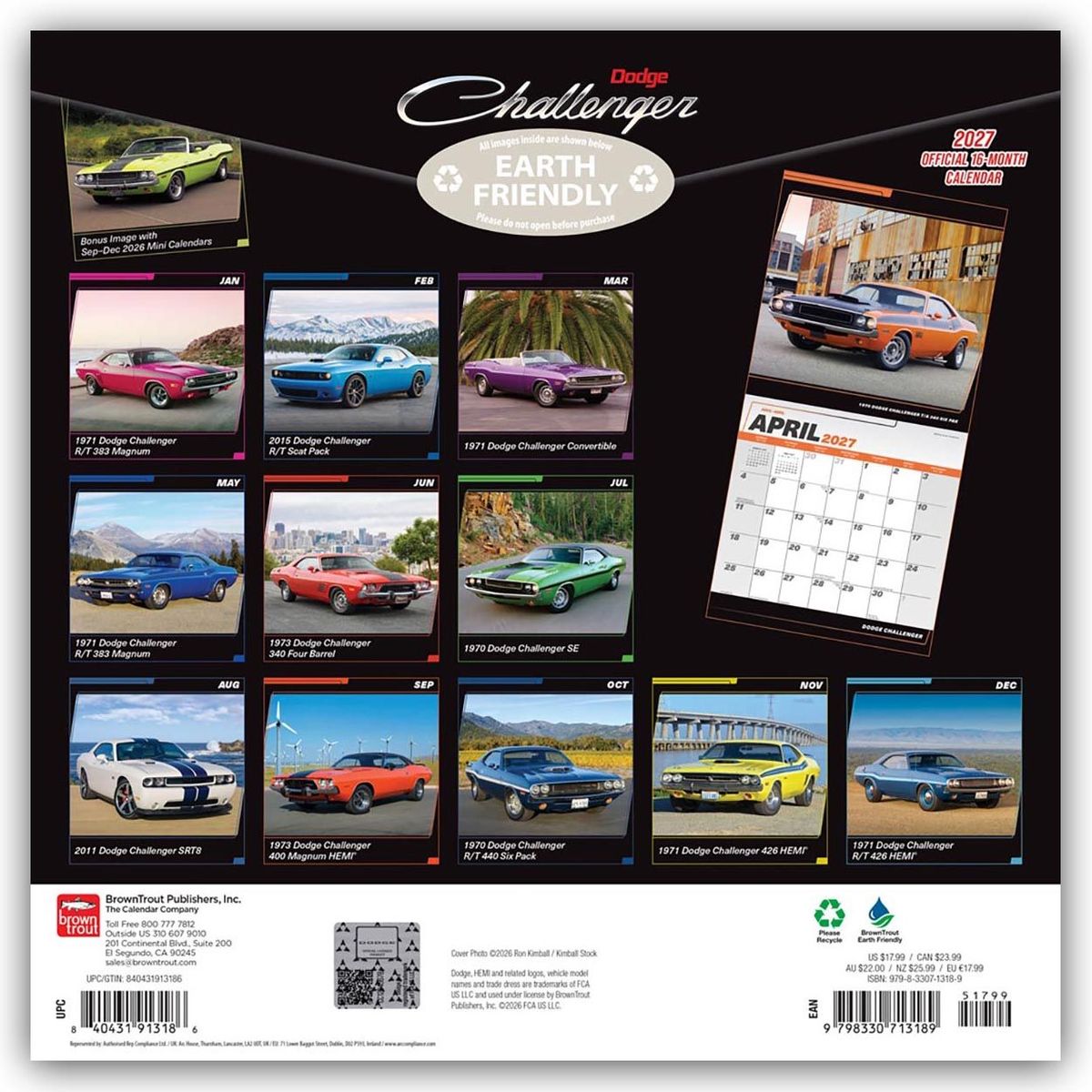 Weitere Ansicht: Dodge Challenger 2027 - 16-Monatskalender | Browntrout Publishers