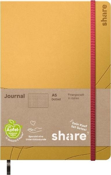 Weitere Ansicht: share Notizbuch A5 punktkariert gelb