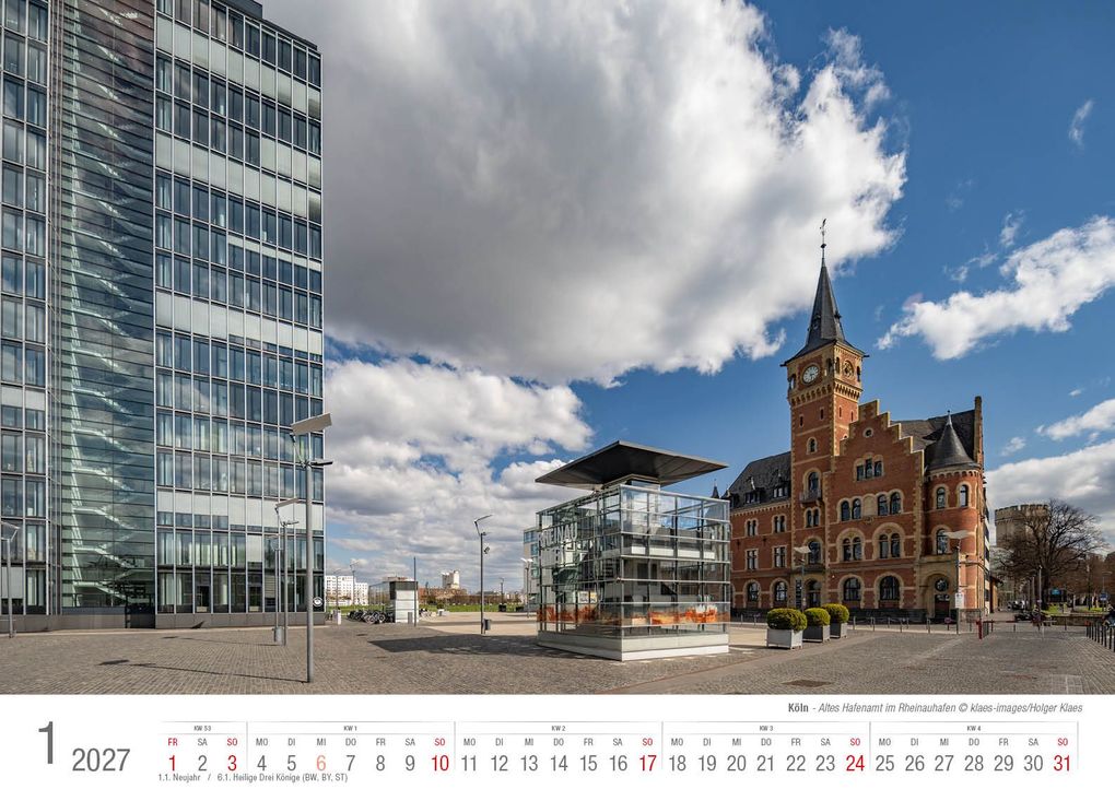 Weitere Ansicht: Köln 2027 Bildkalender A3 quer, spiralgebunden