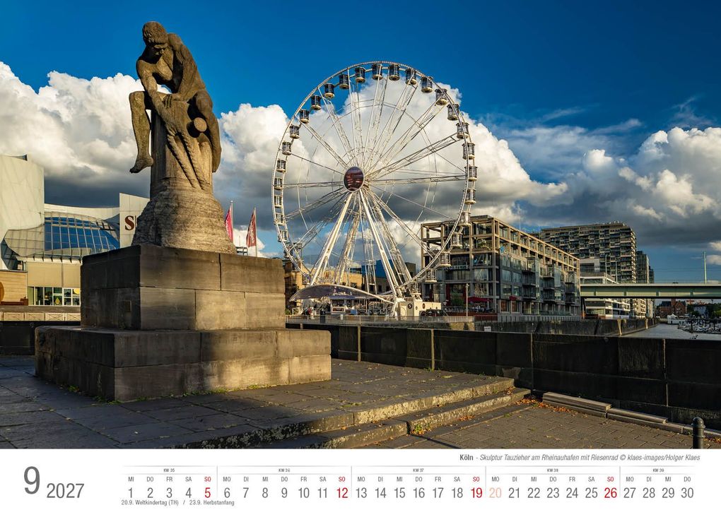 Weitere Ansicht: Köln 2027 Bildkalender A3 quer, spiralgebunden