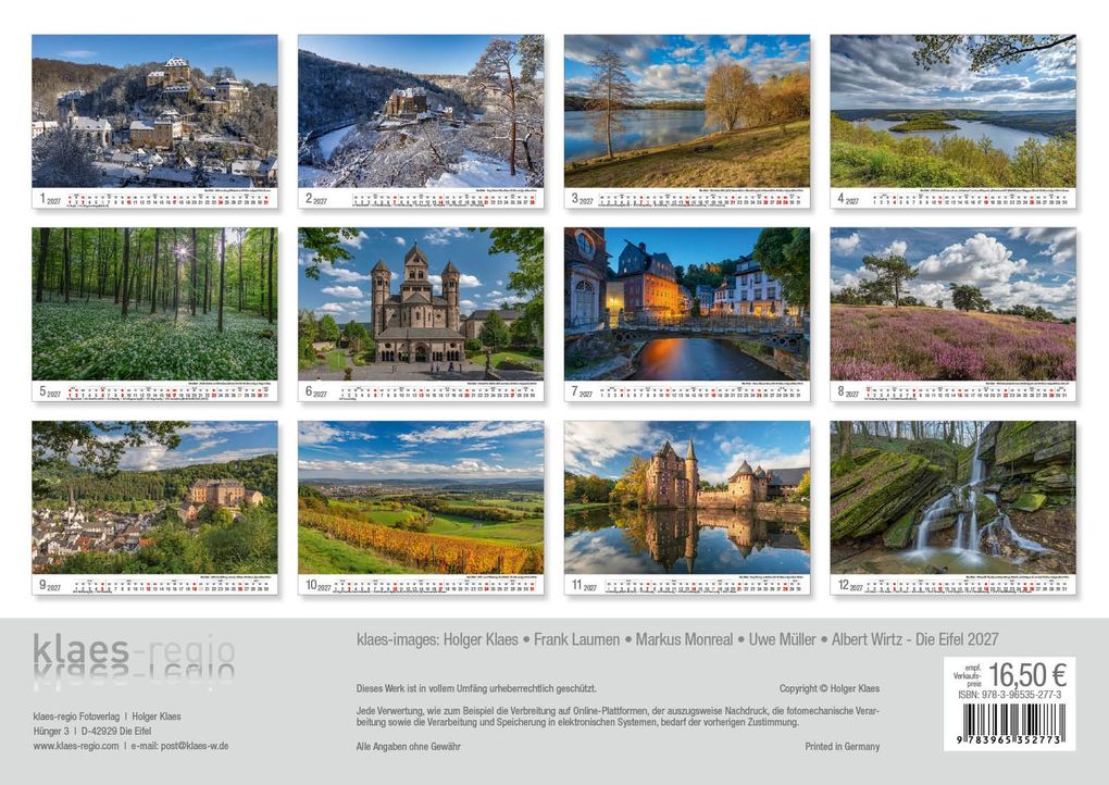 Weitere Ansicht: Eifel 2027 Bildkalender A3 Spiralbindung