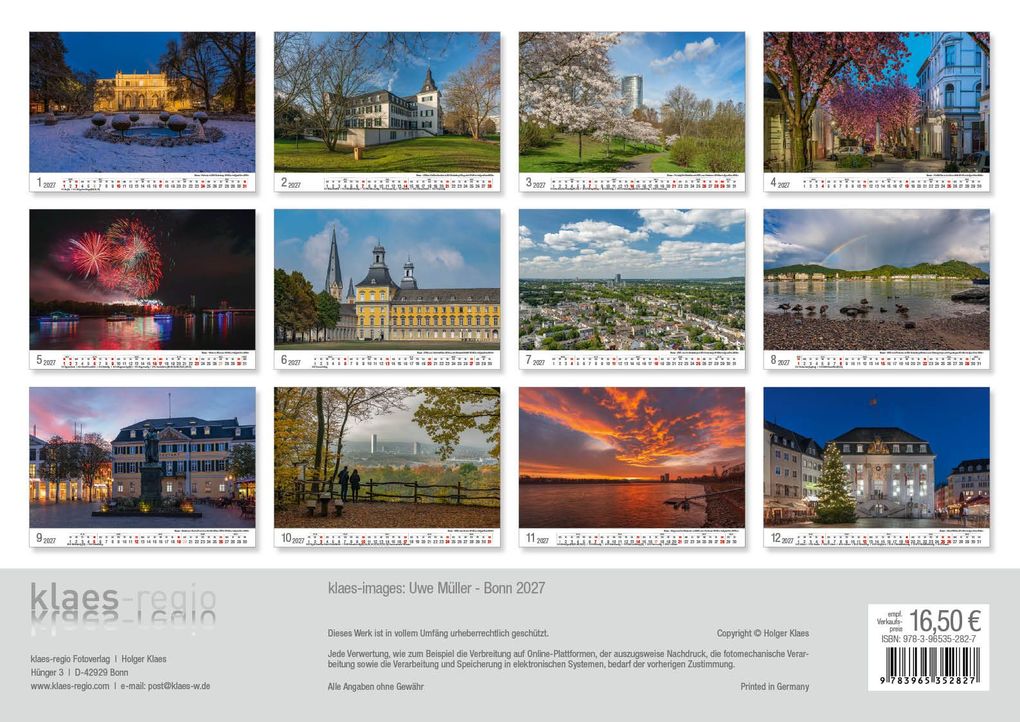 Weitere Ansicht: Bonn 2027 Bildkalender A3 quer, spiralgebunden