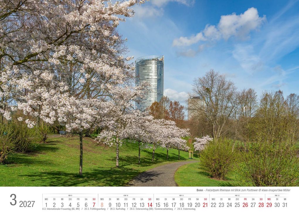 Weitere Ansicht: Bonn 2027 Bildkalender A3 quer, spiralgebunden