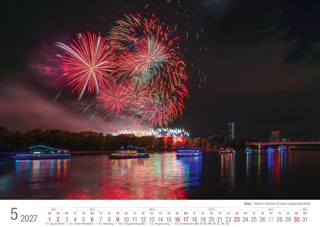 Weitere Ansicht: Bonn 2027 Bildkalender A3 quer, spiralgebunden