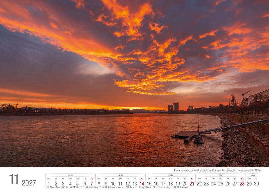 Weitere Ansicht: Bonn 2027 Bildkalender A3 quer, spiralgebunden