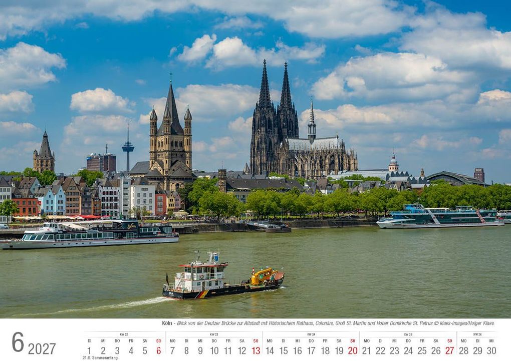 Weitere Ansicht: Köln 2027 Bildkalender A4 quer, spiralgebunden