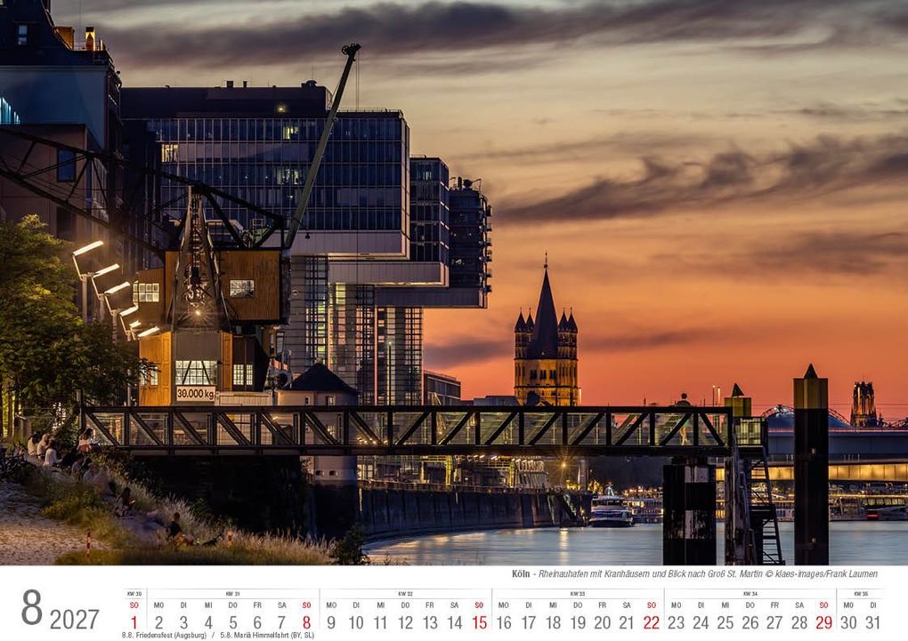 Weitere Ansicht: Köln 2027 Bildkalender A4 quer, spiralgebunden
