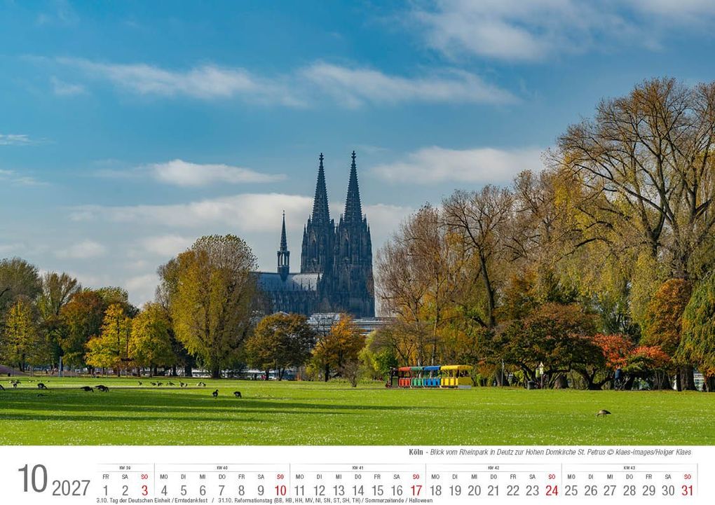 Weitere Ansicht: Köln 2027 Bildkalender A4 quer, spiralgebunden
